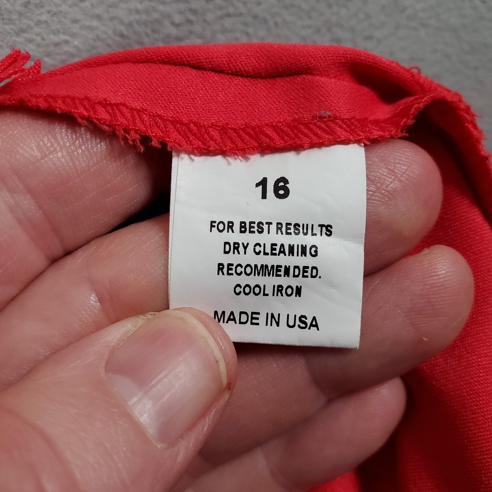 Peace of Cloth Pants Womens‎ 16 Red Straight Leg Career Dress USA Made Classic - Picture 8 of 9